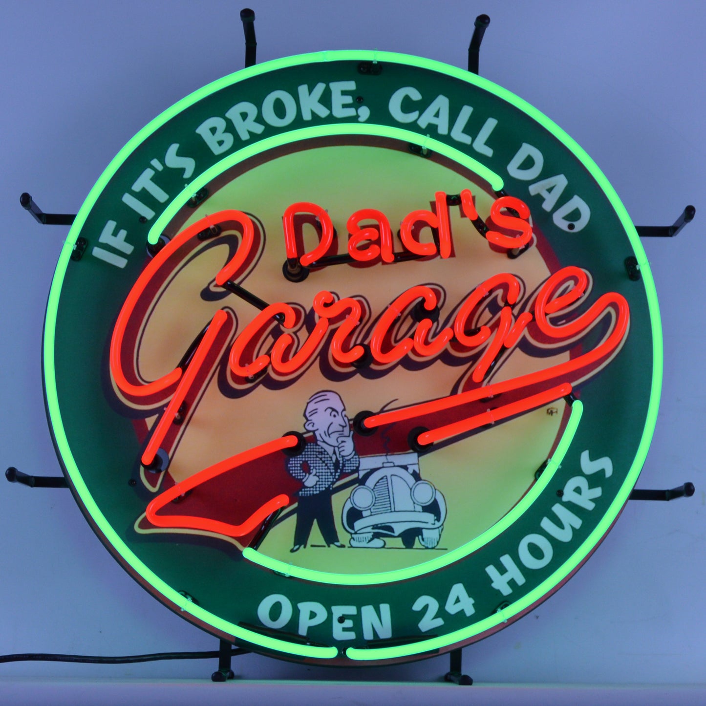 DAD'S GARAGE NEON SIGN WITH BACKING 5DADSG