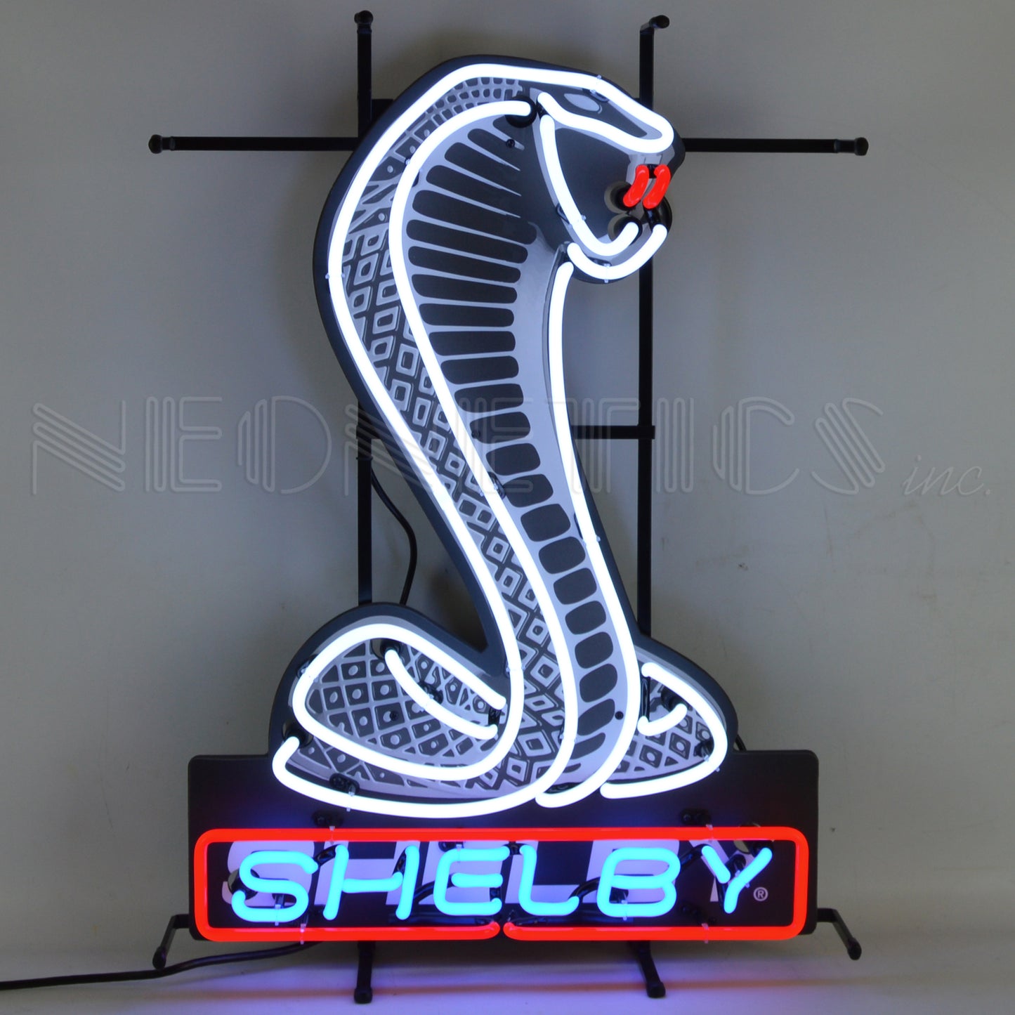SHELBY COBRA SHAPED EMBLEM NEON SIGN WITH BACKING 5SHLBY