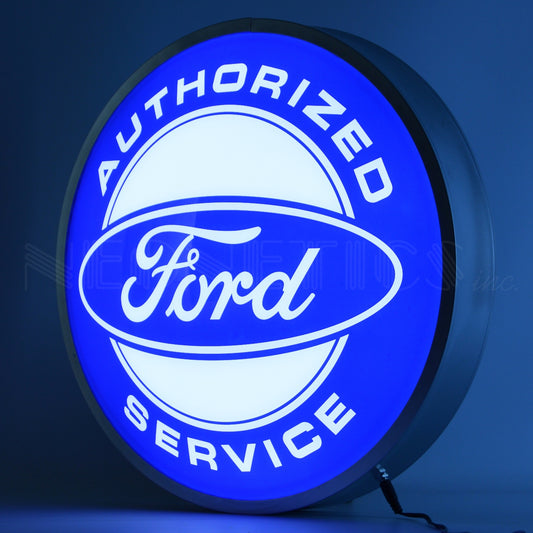 FORD AUTHORIZED SERVICE 15 INCH BACKLIT LED LIGHTED SIGN 7FORDS