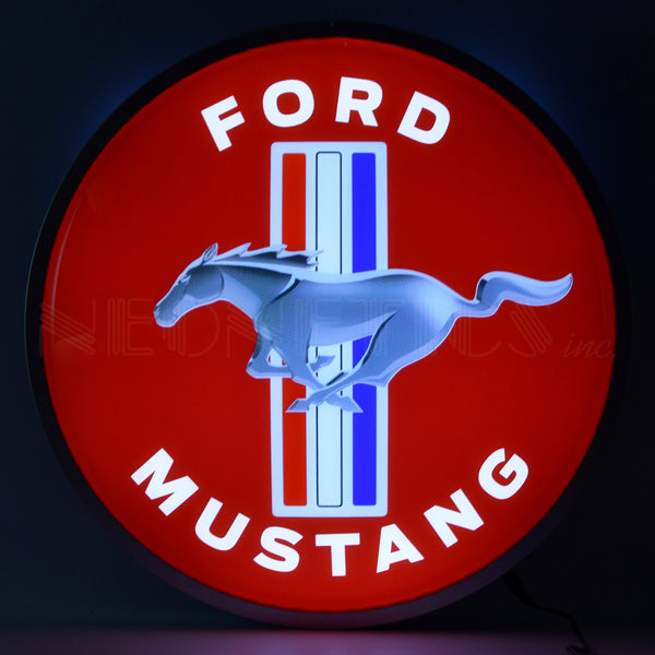 FORD MUSTANG 15 INCH BACKLIT LED LIGHTED SIGN 7MSTNG