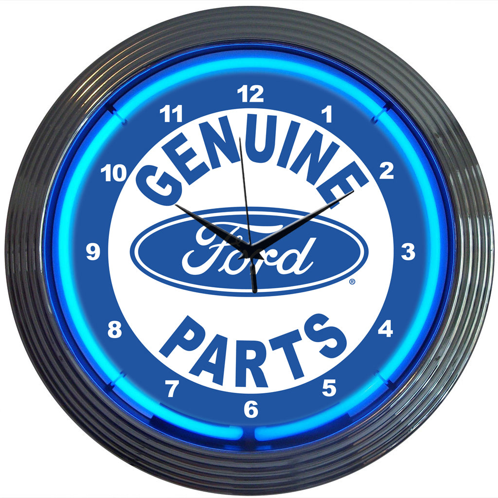 FORD GENUINE PARTS NEON CLOCK 8FRDGP