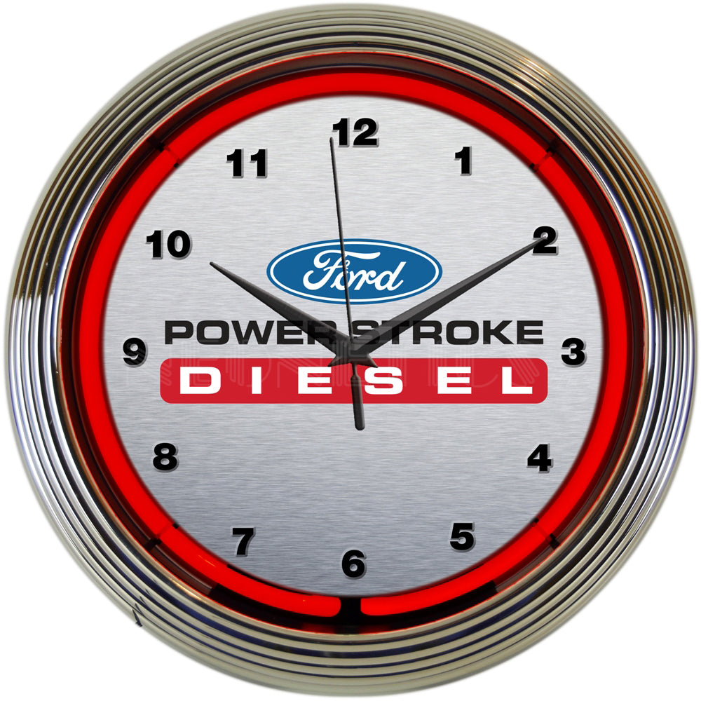 FORD POWER STROKE DIESEL NEON CLOCK 8FRDPS