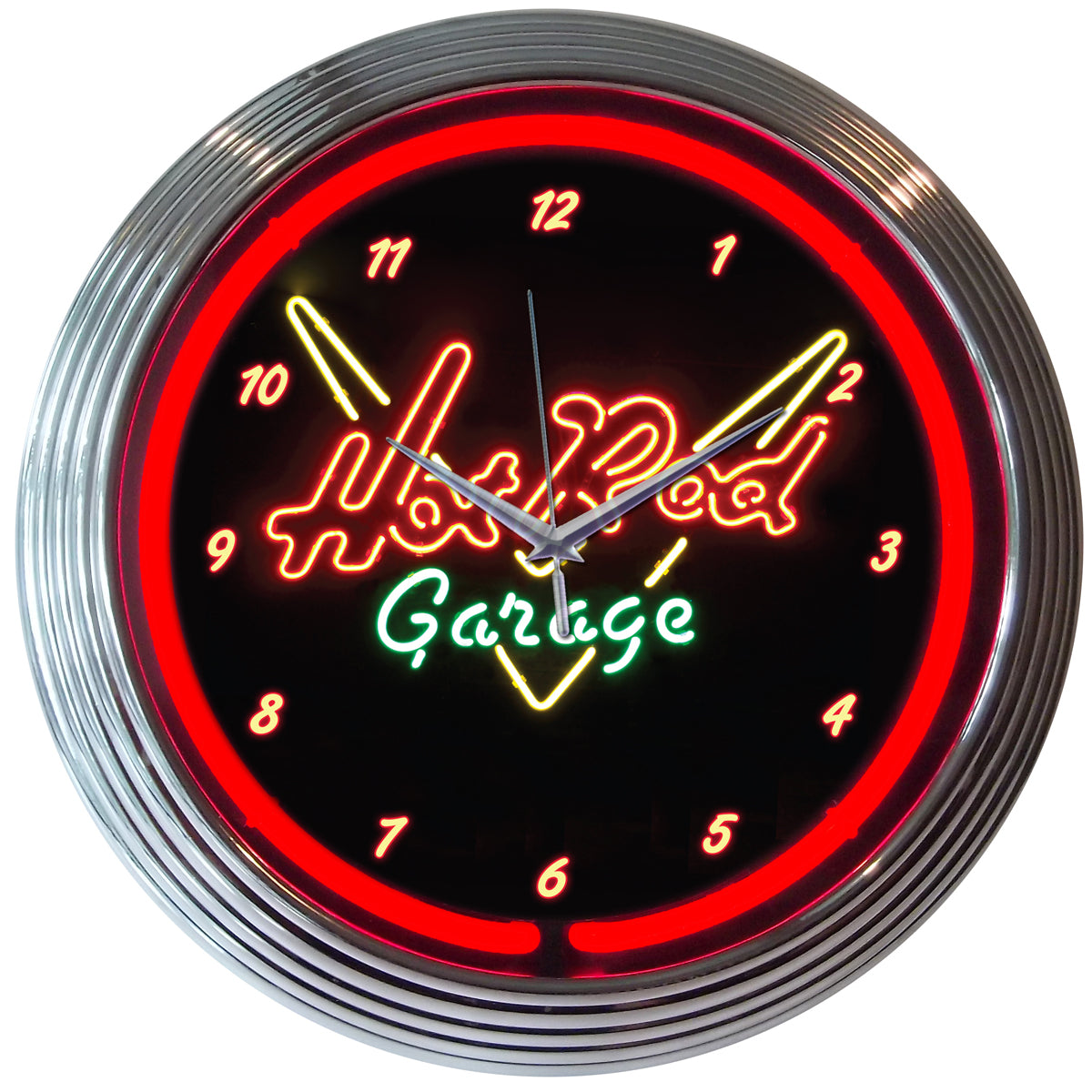 HOT ROD GARAGE NEON CLOCK 8HOTRD