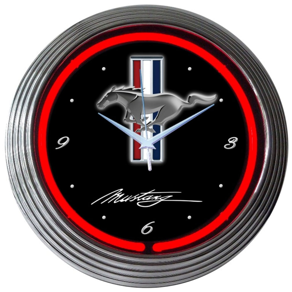 FORD MUSTANG NEON CLOCK 8MUSTANG
