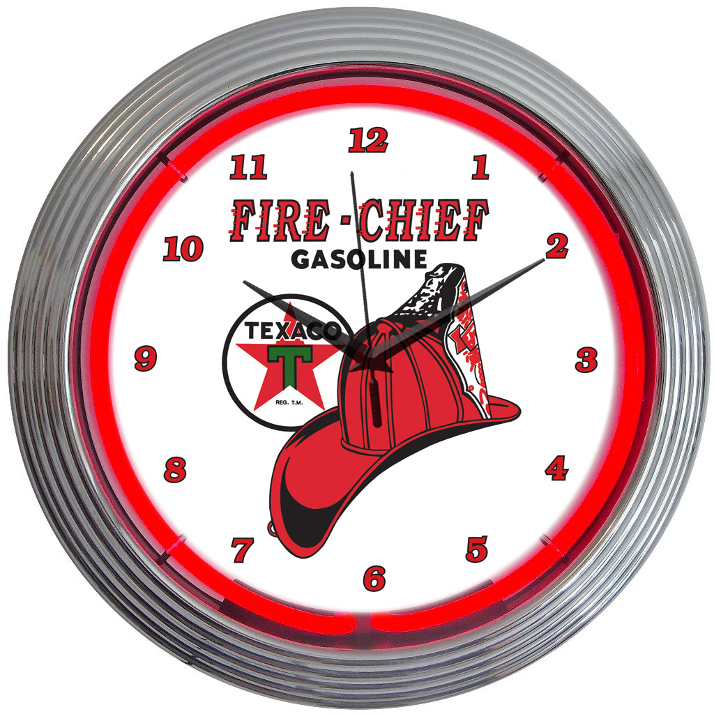 TEXACO FIRE CHIEF NEON CLOCK 8TXFIR