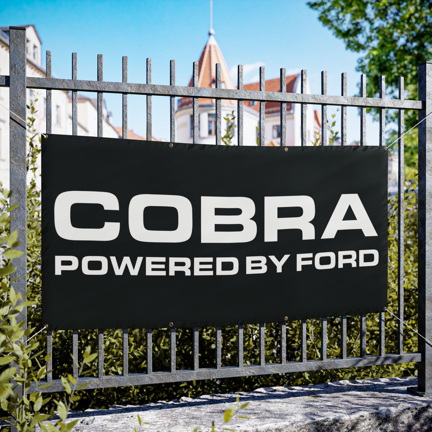 Vinyl Banner - COBRA Powered By Ford Display for Events and Celebrations