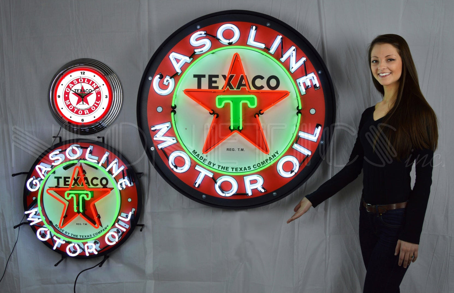 TEXACO MOTOR OIL 36 INCH NEON SIGN IN METAL CAN 9TXOIL