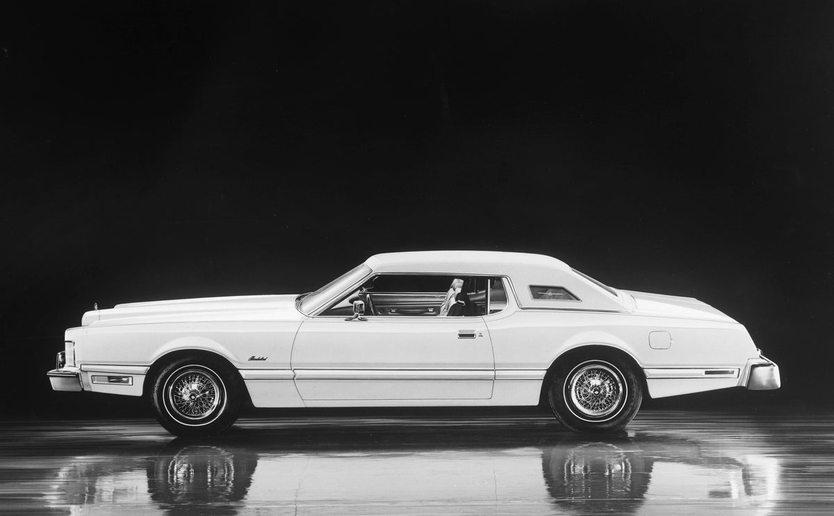 This archival image documents the 1975 Ford Thunderbird two-door and is preserved in the Ford Heritage Vault as part of Ford Motor Company's historic photographic archive. Free for personal, non-commercial use. Ford Heritage Vault reference AR-200...
