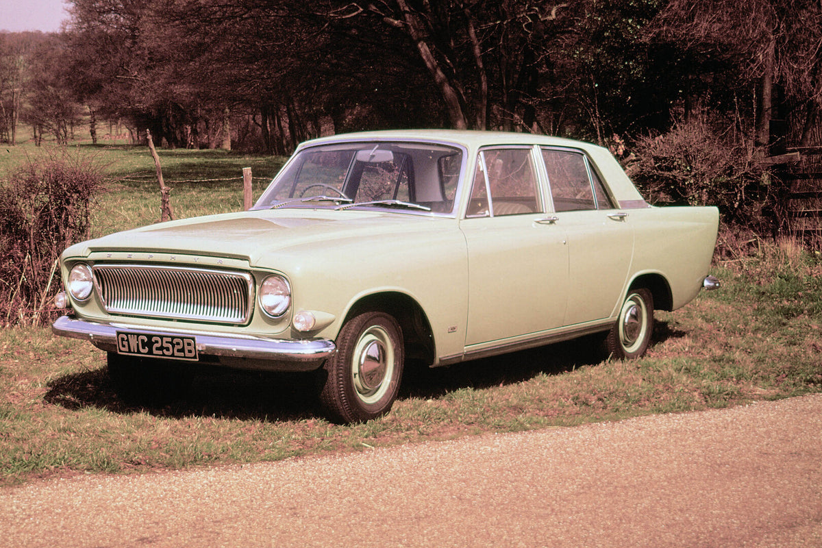 This archival image documents the 1962 Ford Zephyr MKIII front 3/4 view scenic and is preserved in the Ford Heritage Vault as part of Ford Motor Company's historic photographic archive. Free for personal, non-commercial use. Ford Heritage Vault re...