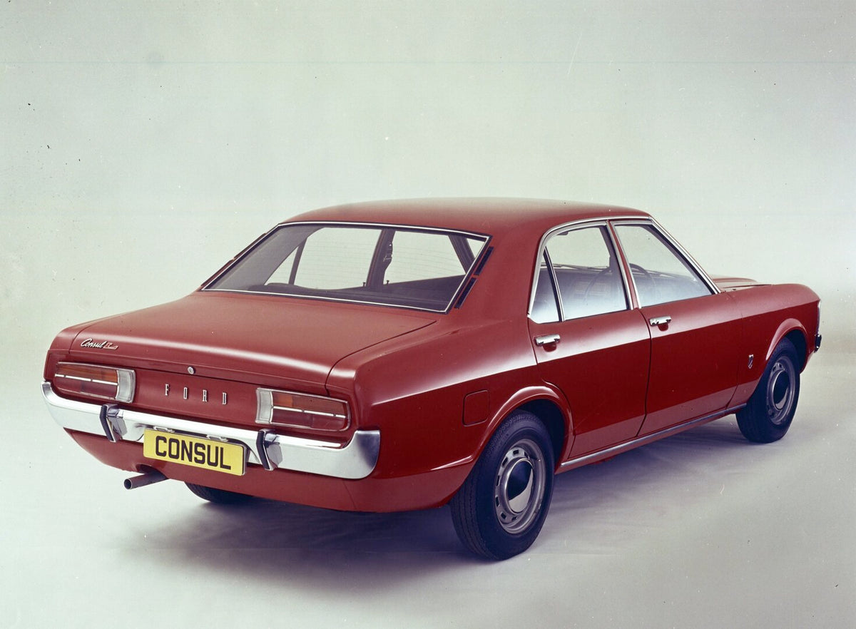 This archival image documents the 1972 Ford Consul rear view in studio and is preserved in the Ford Heritage Vault as part of Ford Motor Company's historic photographic archive. Free for personal, non-commercial use. Ford Heritage Vault reference ...