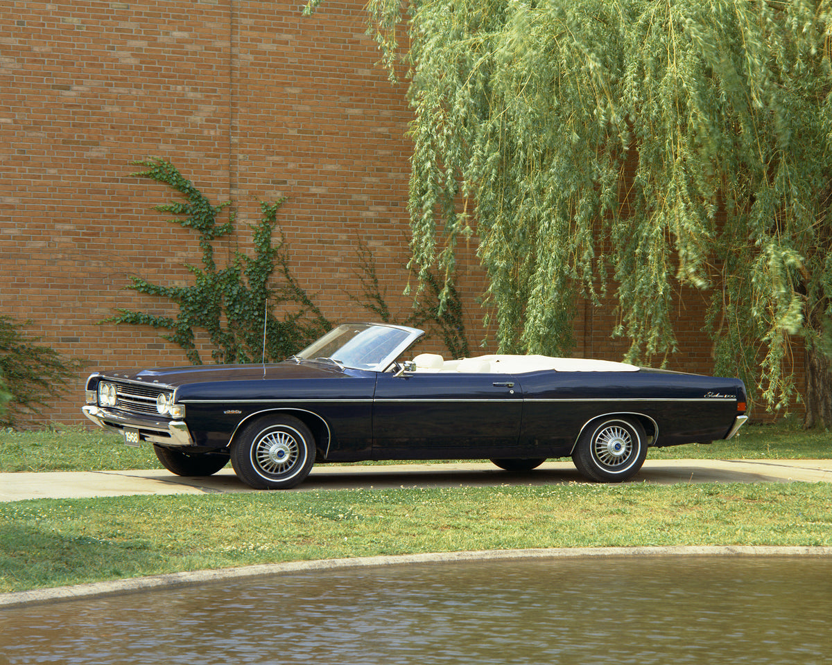 This archival image documents the 1968 Ford Fairlane 500 convertible and is preserved in the Ford Heritage Vault as part of Ford Motor Company's historic photographic archive. Free for personal, non-commercial use. Ford Heritage Vault reference AR...