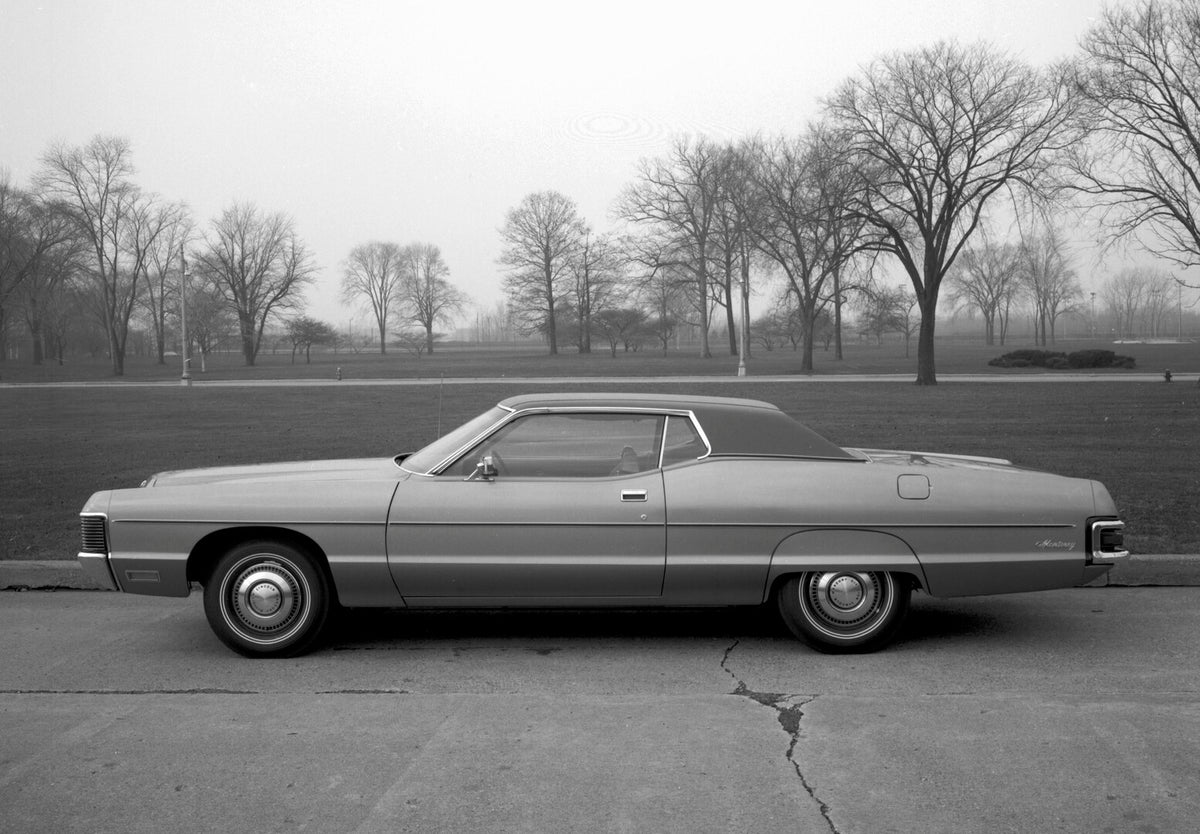 This archival image documents the 1971 Mercury Monterey 2-door side view scenic and is preserved in the Ford Heritage Vault as part of Ford Motor Company's historic photographic archive. Free for personal, non-commercial use. Ford Heritage Vault r...