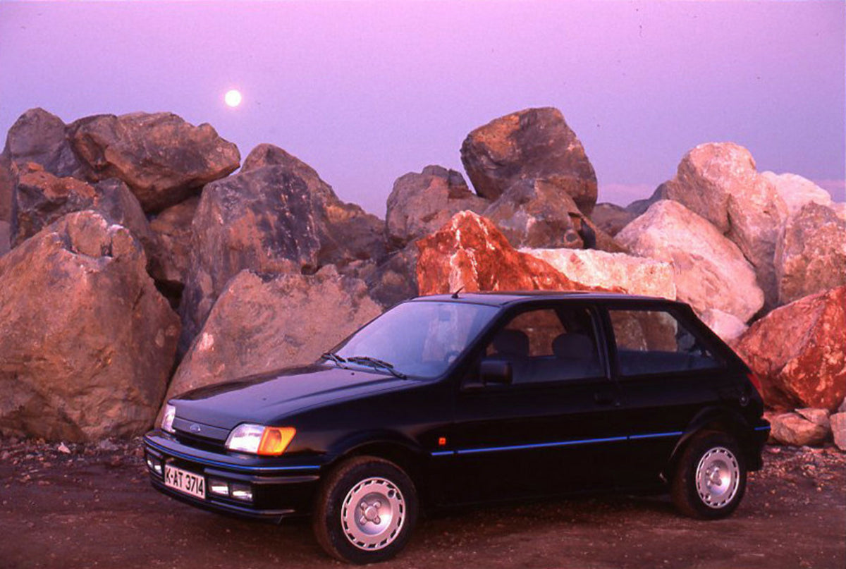This archival image documents the 1989 Ford Fiesta Mark III LHD with scenic rocks and is preserved in the Ford Heritage Vault as part of Ford Motor Company's historic photographic archive. Free for personal, non-commercial use. Ford Heritage Vault...