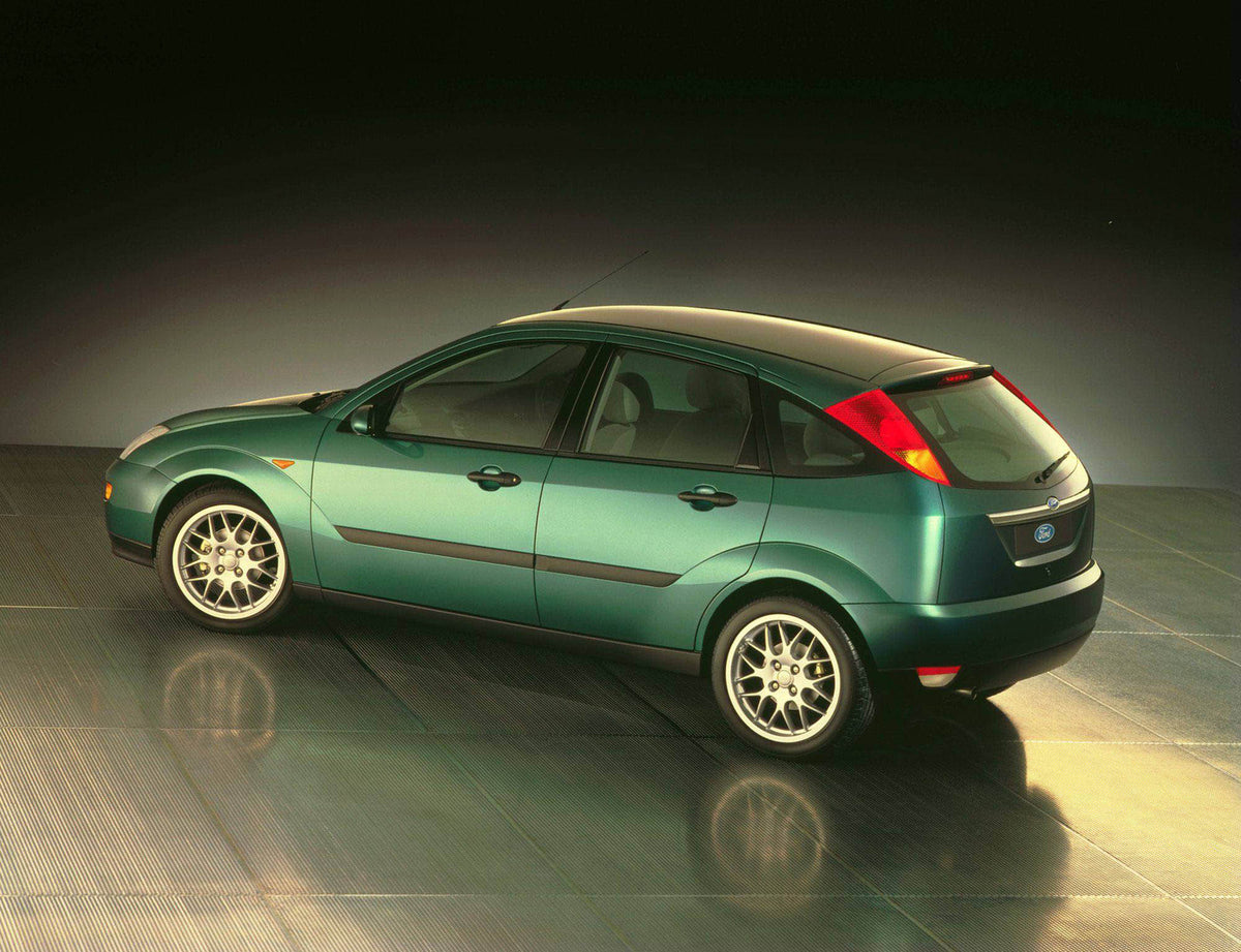 This archival image documents the 1999 Ford Focus rear view in studio MS5620 and is preserved in the Ford Heritage Vault as part of Ford Motor Company's historic photographic archive. Free for personal, non-commercial use. Ford Heritage Vault refe...