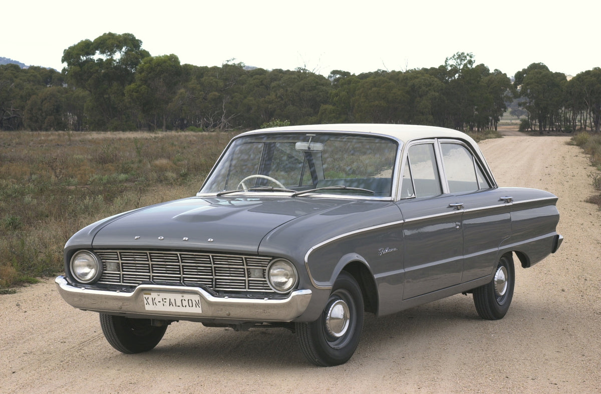 This archival image documents the 1960 Ford XK Falcon on test track with scenic trees DSC_9893 and is preserved in the Ford Heritage Vault as part of Ford Motor Company's historic photographic archive. Free for personal, non-commercial use. Ford H...