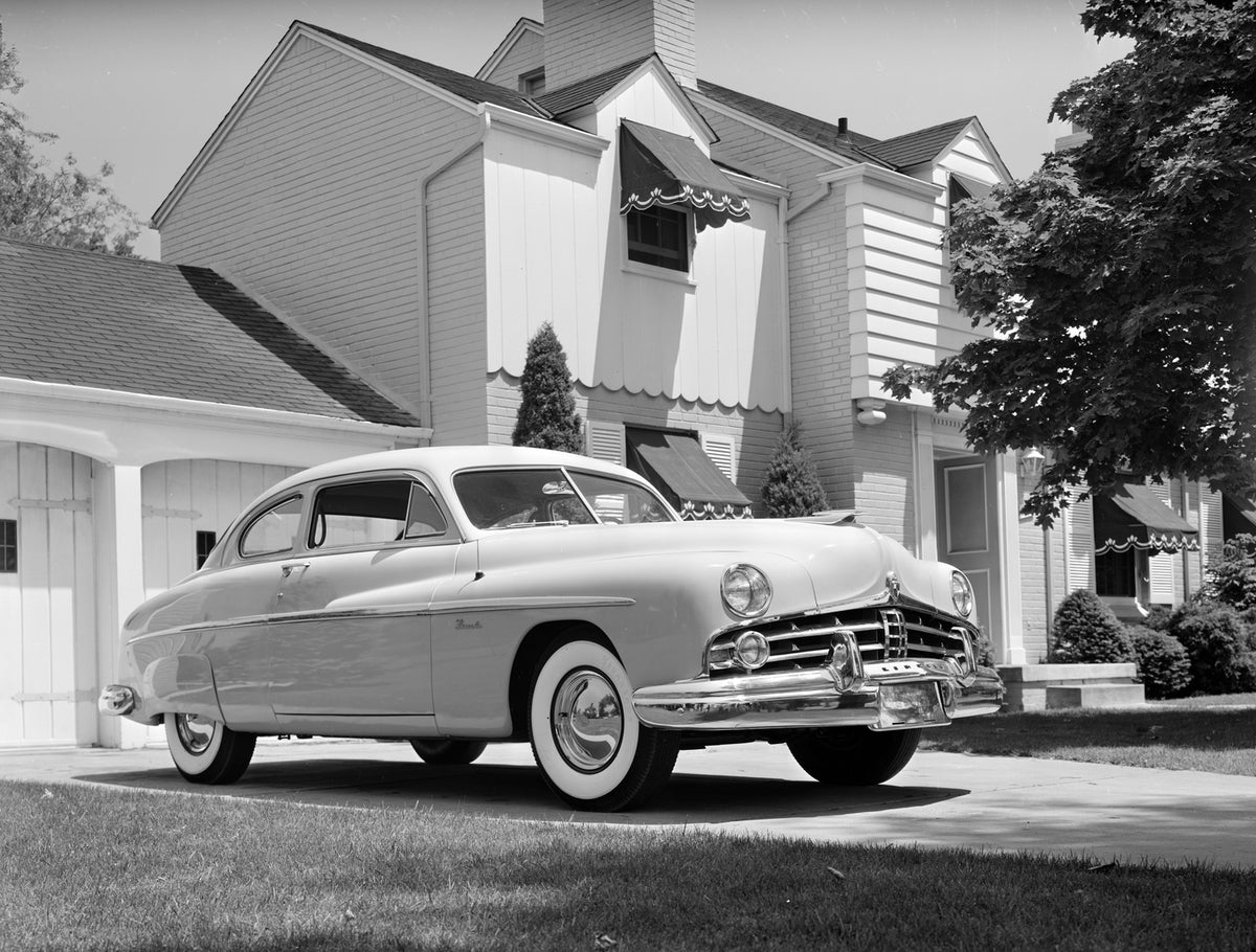 This archival image documents the 1949 Lincoln Club coupe and is preserved in the Ford Heritage Vault as part of Ford Motor Company's historic photographic archive. Free for personal, non-commercial use. Ford Heritage Vault reference AR-2008-8.1.1...