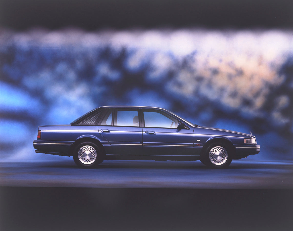 This archival image documents the 1990 Ford LTD Sedan Side View FAP-2011-3 and is preserved in the Ford Heritage Vault as part of Ford Motor Company's historic photographic archive. Free for personal, non-commercial use. Ford Heritage Vault refere...