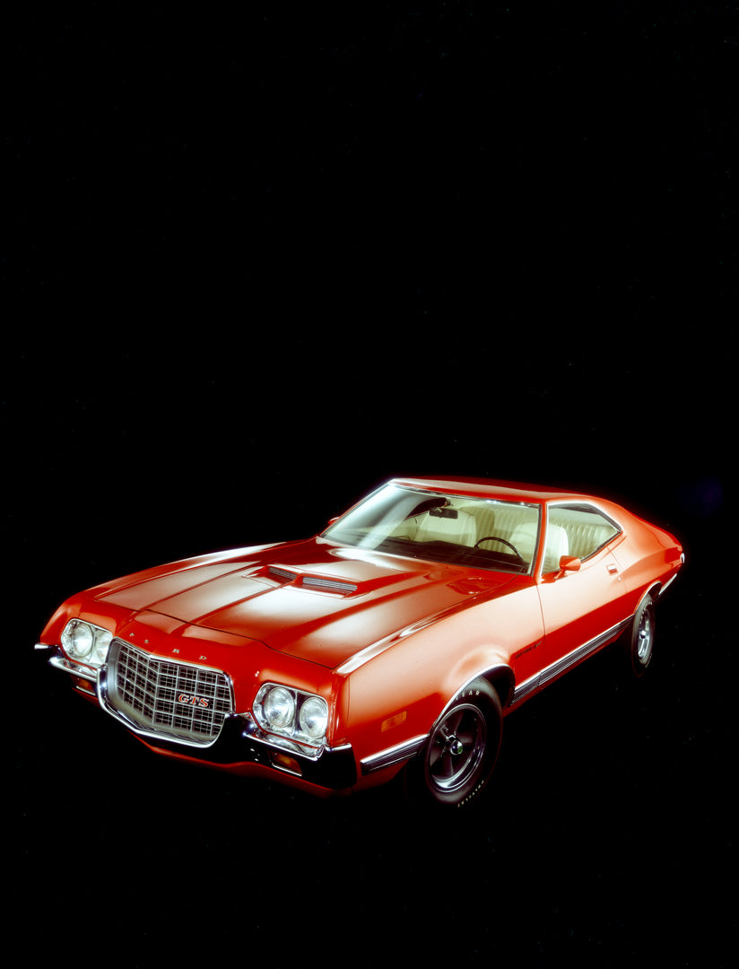 This archival image documents the 1972 Ford Torino GTS two-door hardtop and is preserved in the Ford Heritage Vault as part of Ford Motor Company's historic photographic archive. Free for personal, non-commercial use. Ford Heritage Vault reference...