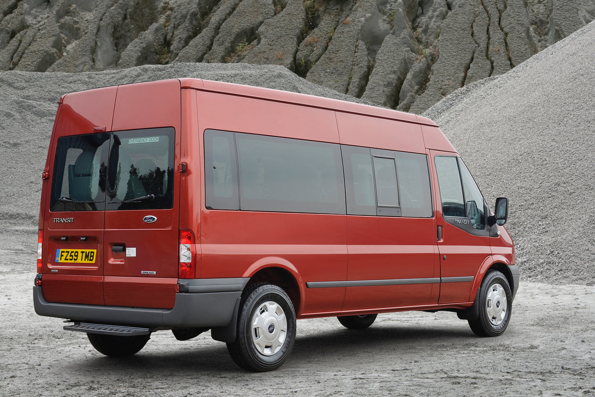 This archival image documents the 2008 Ford Transit Mark IV Trend rear view in scenic gravel pit and is preserved in the Ford Heritage Vault as part of Ford Motor Company's historic photographic archive. Free for personal, non-commercial use. Ford...