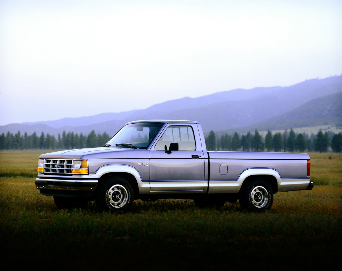 This archival image documents the 1990 Ford Ranger XLT and is preserved in the Ford Heritage Vault as part of Ford Motor Company's historic photographic archive. Free for personal, non-commercial use. Ford Heritage Vault reference AR-2001-94-20880...