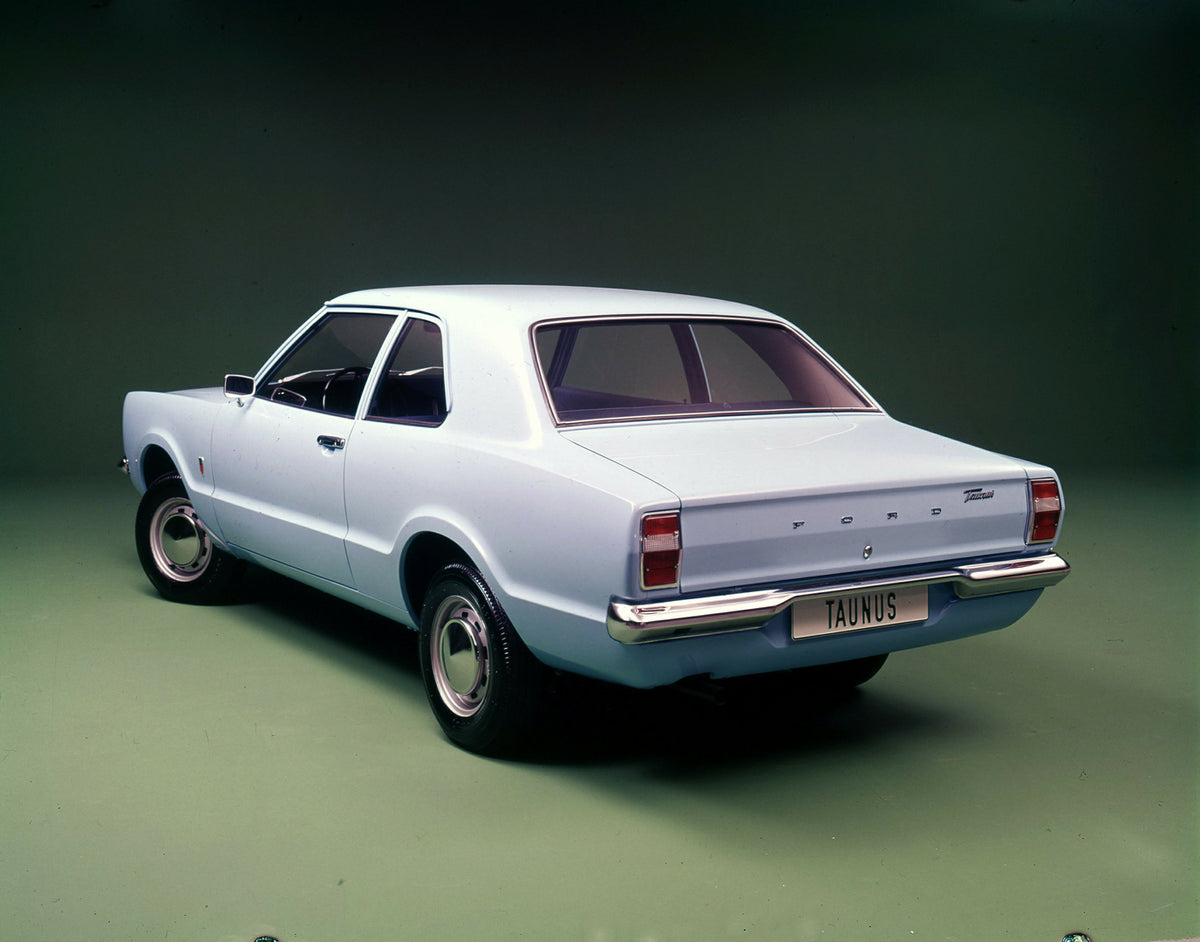 This archival image documents the 1973 Ford Taunus rear view in studio and is preserved in the Ford Heritage Vault as part of Ford Motor Company's historic photographic archive. Free for personal, non-commercial use. Ford Heritage Vault reference ...