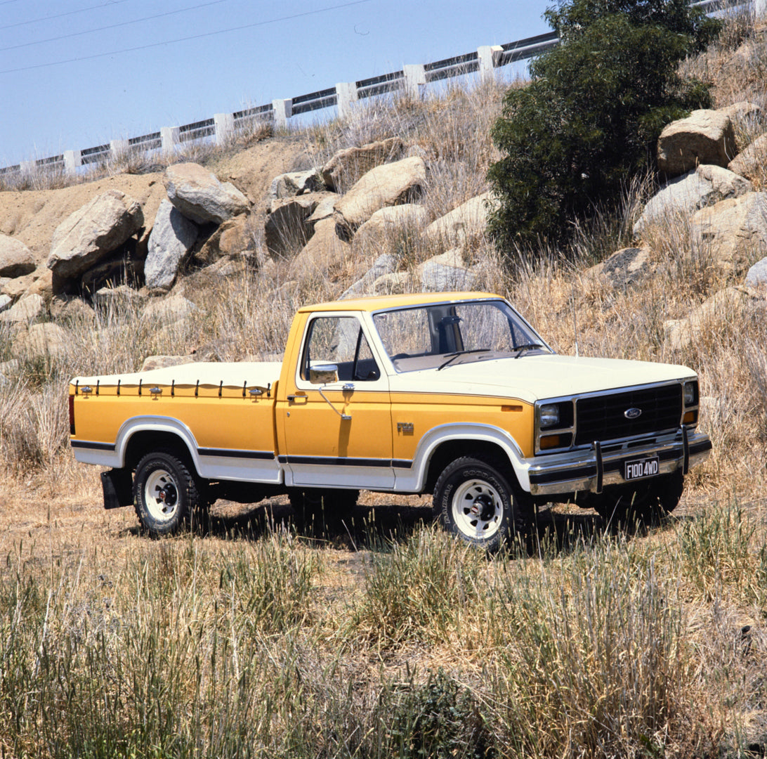 This archival image documents the 1984 Ford F-100 4WD Pickup Truck Driver Side Front End View by Country Road FAP-2011-3 and is preserved in the Ford Heritage Vault as part of Ford Motor Company's historic photographic archive. Free for personal, ...