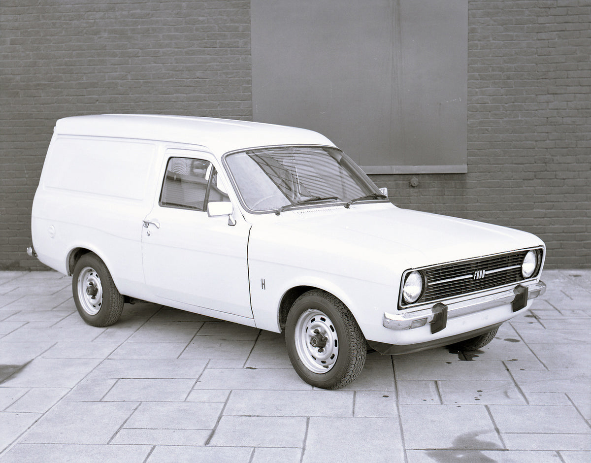 This archival image documents the 1974 Ford Escort Mark II 1.1 Litre Van in front of brick wall and is preserved in the Ford Heritage Vault as part of Ford Motor Company's historic photographic archive. Free for personal, non-commercial use. Ford ...