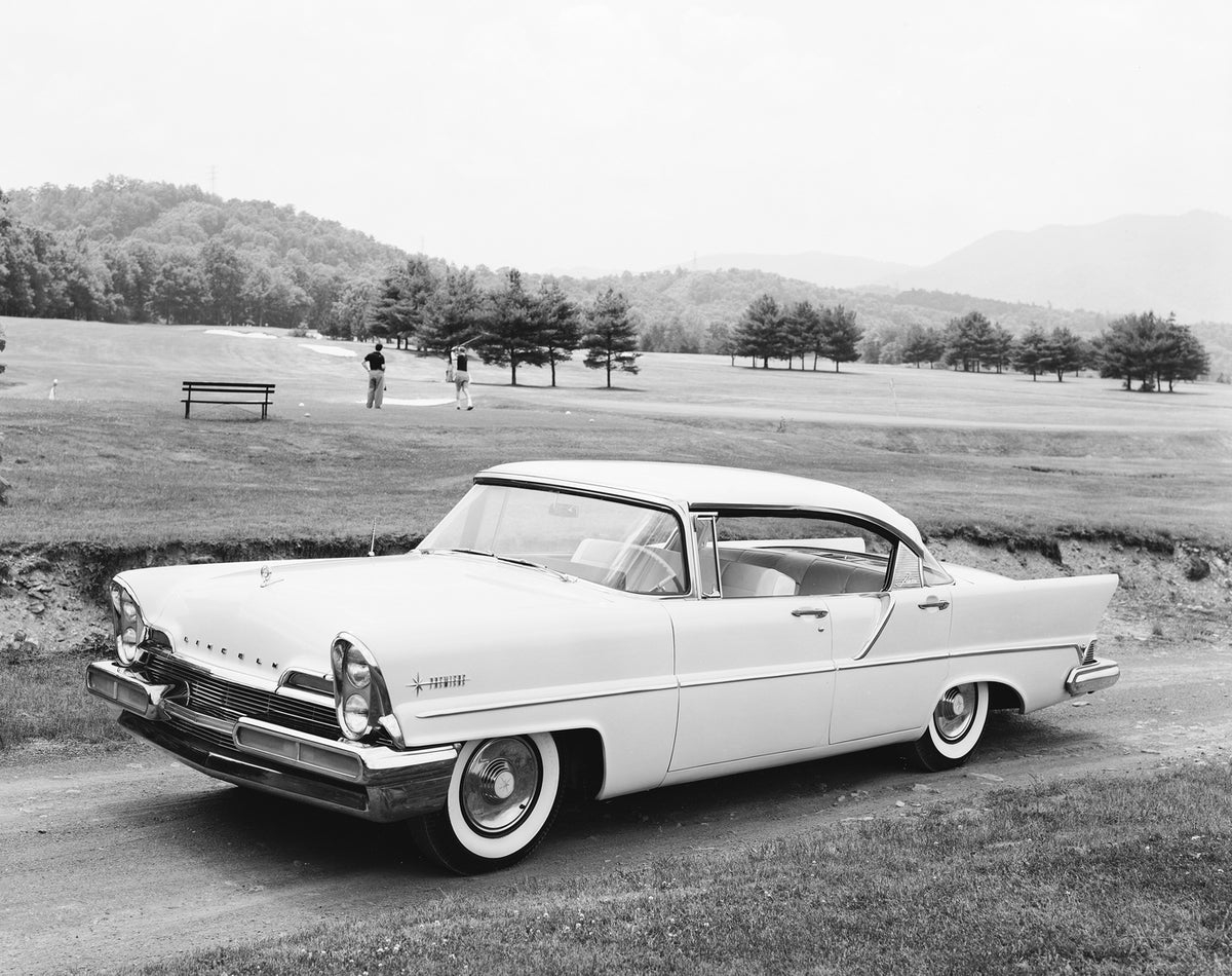 This archival image documents the 1957 Lincoln Premier four-door hardtop and is preserved in the Ford Heritage Vault as part of Ford Motor Company's historic photographic archive. Free for personal, non-commercial use. Ford Heritage Vault referenc...