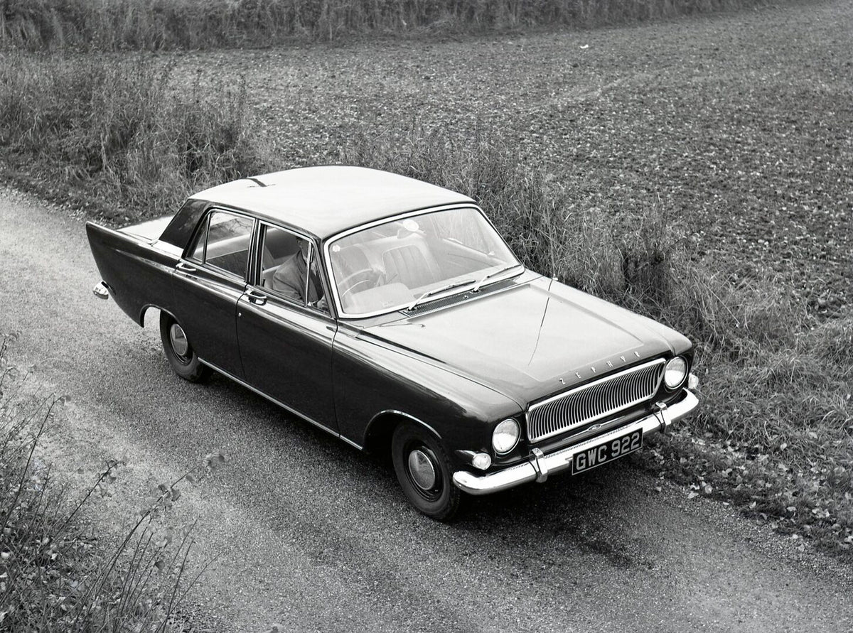 This archival image documents the 1962 Ford Zephyr 5 Mark III on scenic road in Aveley and is preserved in the Ford Heritage Vault as part of Ford Motor Company's historic photographic archive. Free for personal, non-commercial use. Ford Heritage ...