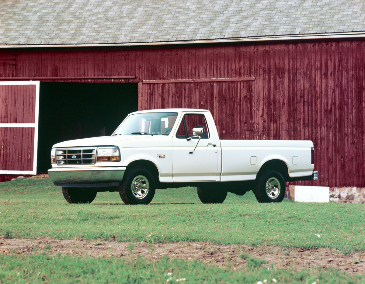 This archival image documents the 1992 Ford F-150 Styleside and is preserved in the Ford Heritage Vault as part of Ford Motor Company's historic photographic archive. Free for personal, non-commercial use. Ford Heritage Vault reference AR-2008-8.1...