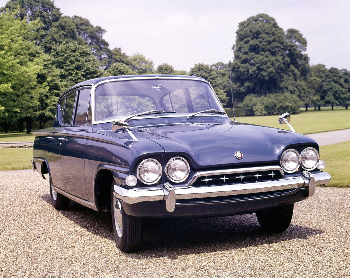 This archival image documents the 1961 Ford Consul Classic Duchess of Kent closeup with scenic trees and is preserved in the Ford Heritage Vault as part of Ford Motor Company's historic photographic archive. Free for personal, non-commercial use. ...