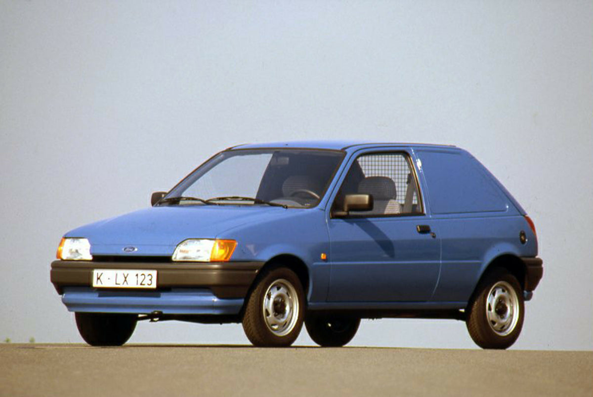 This archival image documents the 1989 Ford Fiesta Mark III Van with scenic blue sky and is preserved in the Ford Heritage Vault as part of Ford Motor Company's historic photographic archive. Free for personal, non-commercial use. Ford Heritage Va...