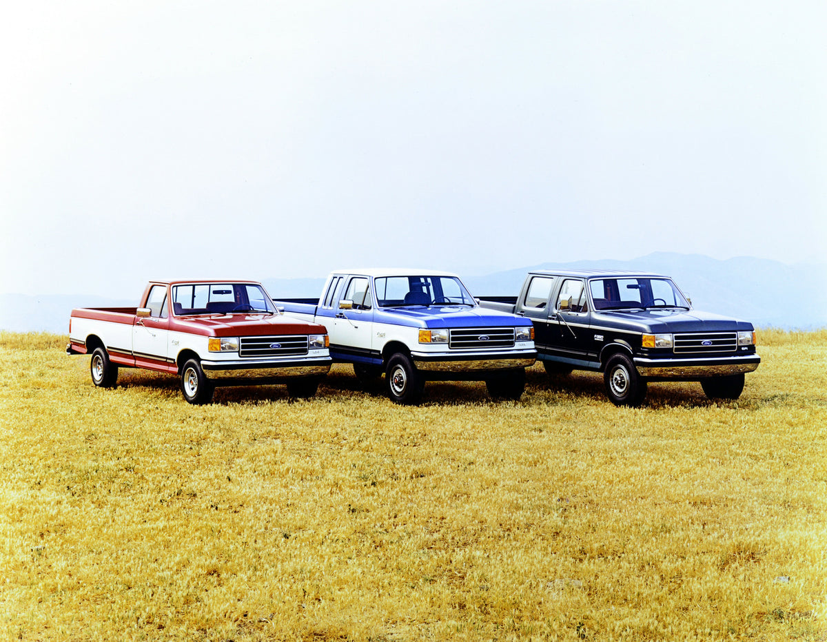 This archival image documents the 1990 Ford F-150 XLT F-250 XLT F-350 XLT and is preserved in the Ford Heritage Vault as part of Ford Motor Company's historic photographic archive. Free for personal, non-commercial use. Ford Heritage Vault referen...