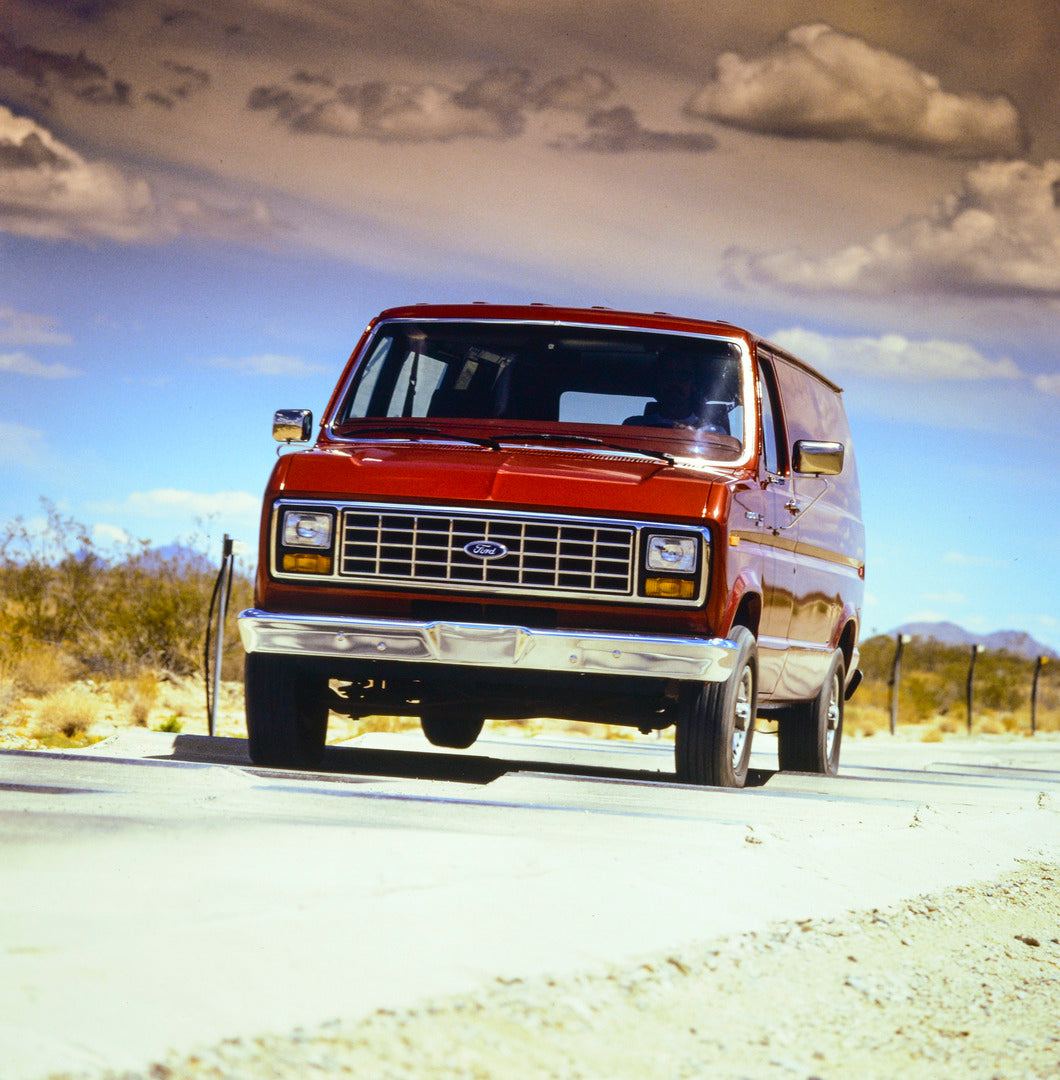 This archival image documents the 1985 Ford Econoline and is preserved in the Ford Heritage Vault as part of Ford Motor Company's historic photographic archive. Free for personal, non-commercial use. Ford Heritage Vault reference AR-2001-88-102181...