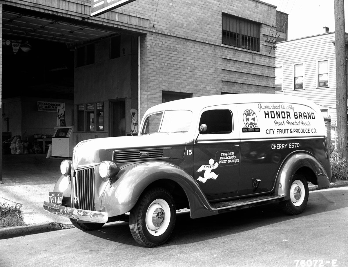 This archival image documents the 1941 Ford trucks City Fruit and Produce company and is preserved in the Ford Heritage Vault as part of Ford Motor Company's historic photographic archive. Free for personal, non-commercial use. Ford Heritage Vault...