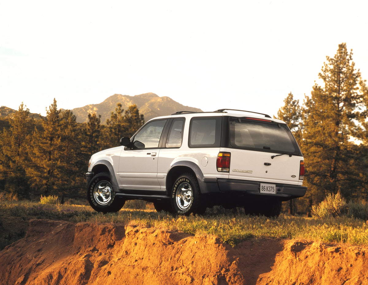 This archival image documents the 1997 Ford Explorer Sport and is preserved in the Ford Heritage Vault as part of Ford Motor Company's historic photographic archive. Free for personal, non-commercial use. Ford Heritage Vault reference AR-2008-8.1....