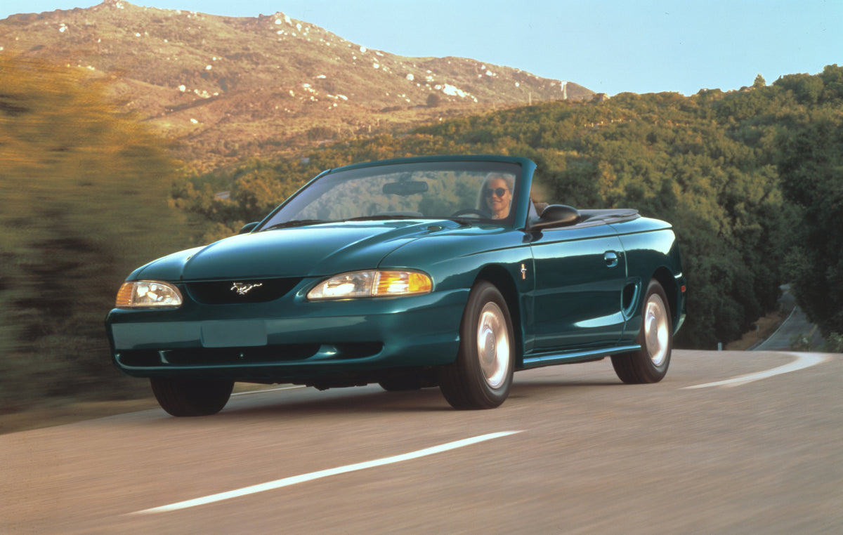 This archival image documents the 1995 Ford Mustang convertible and is preserved in the Ford Heritage Vault as part of Ford Motor Company's historic photographic archive. Free for personal, non-commercial use. Ford Heritage Vault reference AR-2008...