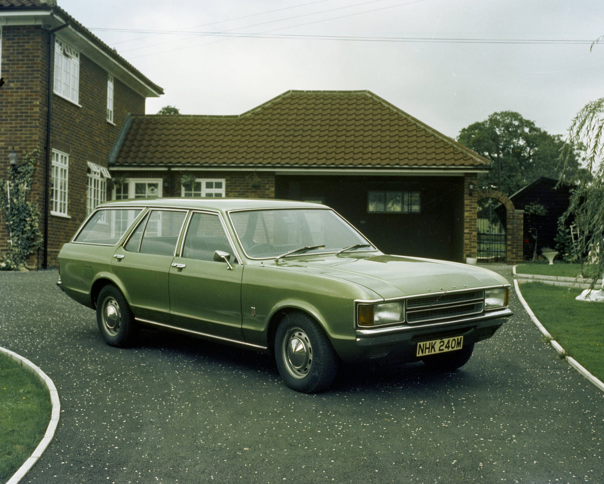 This archival image documents the 1973 Ford Consul Estate closeup in driveway of house and is preserved in the Ford Heritage Vault as part of Ford Motor Company's historic photographic archive. Free for personal, non-commercial use. Ford Heritage ...