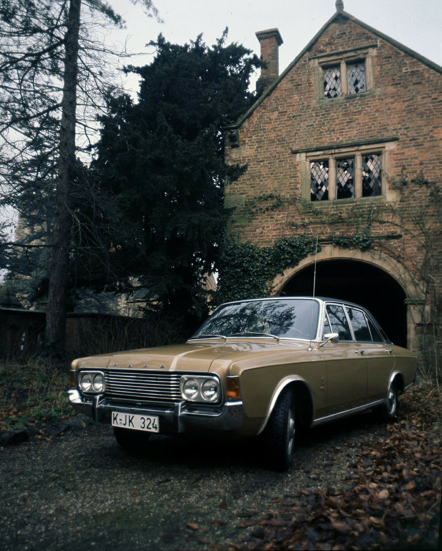 This archival image documents the 1969 Ford Taunus 20M front view in front of scenic building and is preserved in the Ford Heritage Vault as part of Ford Motor Company's historic photographic archive. Free for personal, non-commercial use. Ford He...