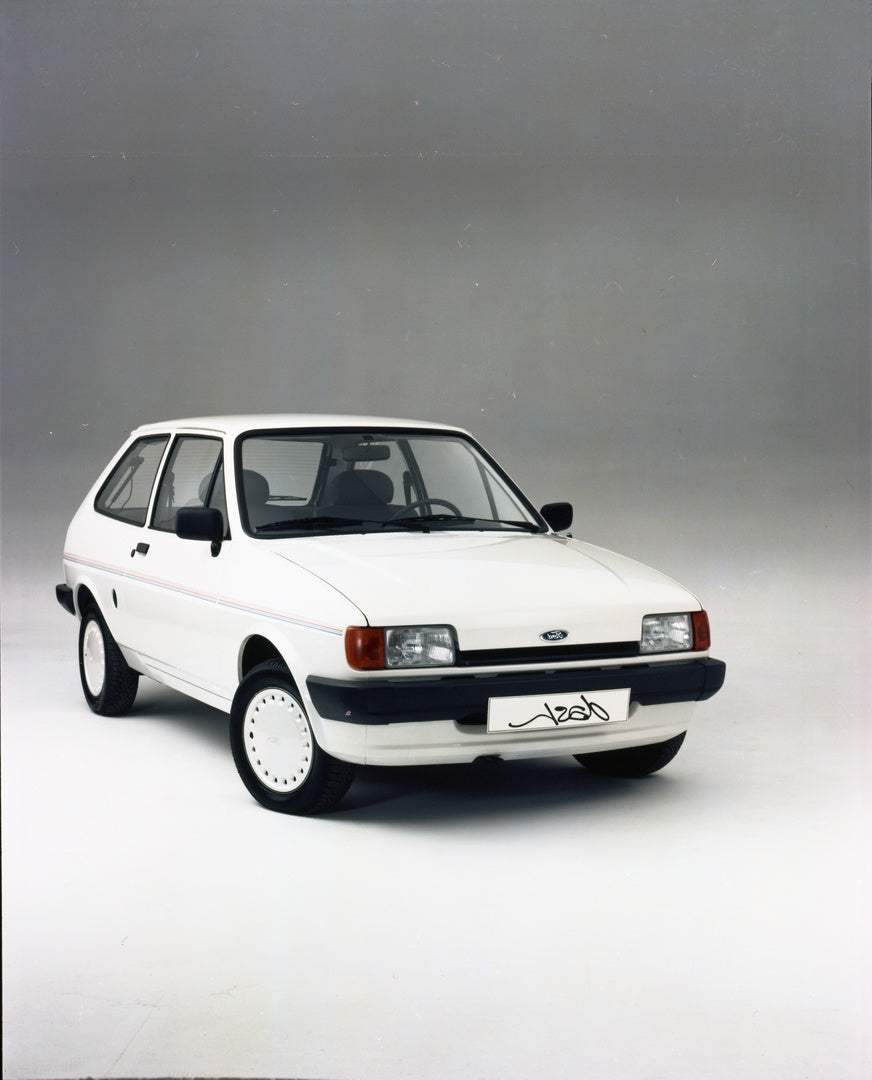 This archival image documents the 1986 Ford Fiesta Mark II Ghia in studio and is preserved in the Ford Heritage Vault as part of Ford Motor Company's historic photographic archive. Free for personal, non-commercial use. Ford Heritage Vault referen...