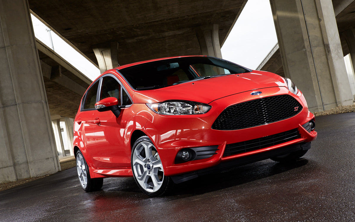 This archival image documents the 2014 Ford Fiesta under bridge and is preserved in the Ford Heritage Vault as part of Ford Motor Company's historic photographic archive. Free for personal, non-commercial use. Ford Heritage Vault reference AR-2008...