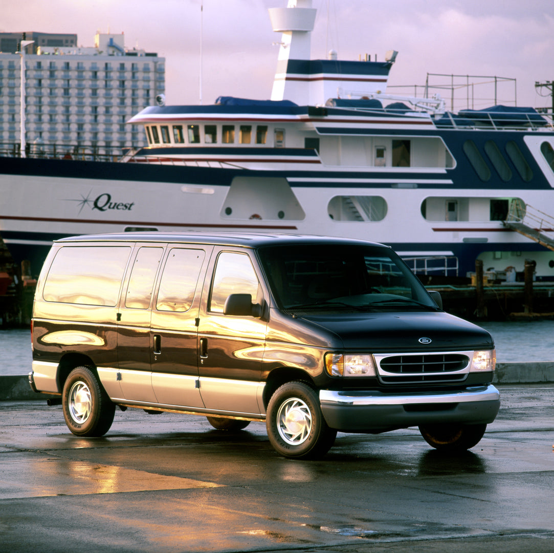 This archival image documents the 1999 Ford Econoline E150 XLT and is preserved in the Ford Heritage Vault as part of Ford Motor Company's historic photographic archive. Free for personal, non-commercial use. Ford Heritage Vault reference AR-2008-...