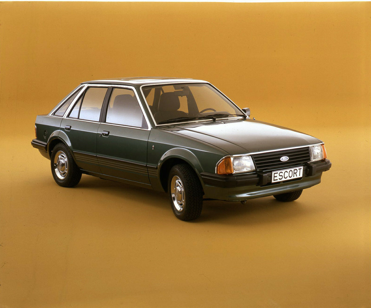 This archival image documents the 1980 Ford Escort 1.6 Ghia Mark III LHD in studio and is preserved in the Ford Heritage Vault as part of Ford Motor Company's historic photographic archive. Free for personal, non-commercial use. Ford Heritage Vaul...