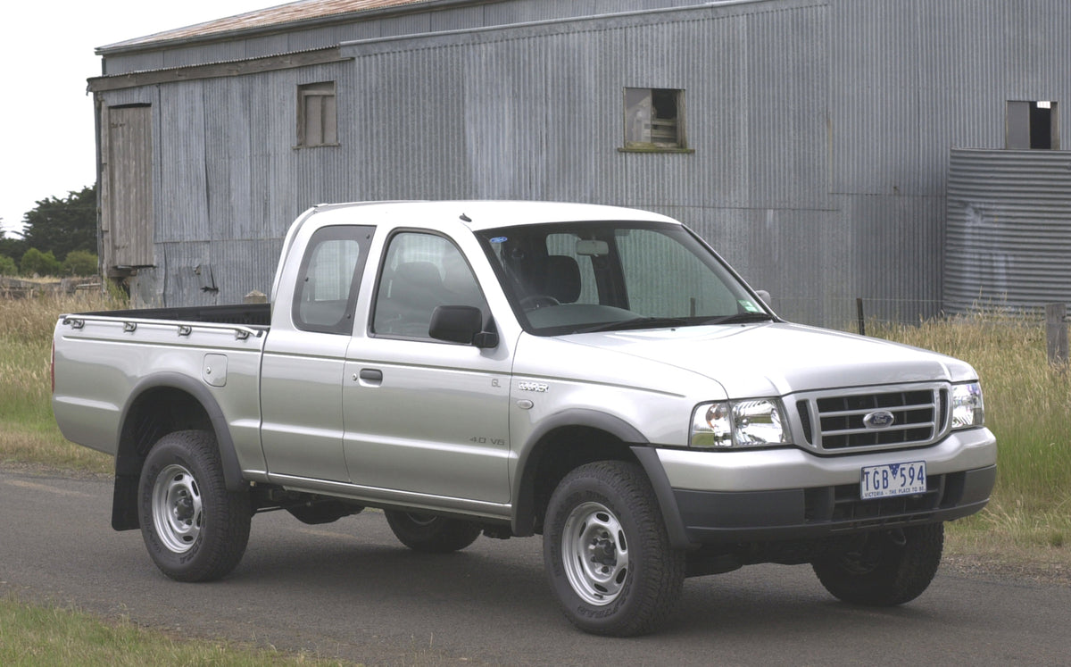 This archival image documents the 2005 Ford PH Courier V6 XLT Pickup Truck Driver Side Front End View on Country Road FAP-2011-3 and is preserved in the Ford Heritage Vault as part of Ford Motor Company's historic photographic archive. Free for pe...
