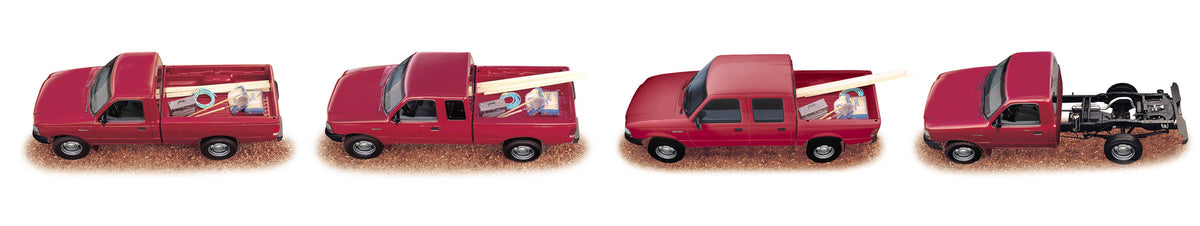 This archival image documents the 2003 Ford Rangers with and without truck bed aerial view in studio MS95529 and is preserved in the Ford Heritage Vault as part of Ford Motor Company's historic photographic archive. Free for personal, non-commerci...