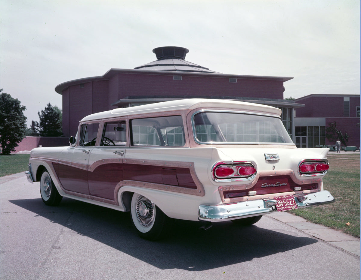 This archival image documents the 1958 Ford Country Squire and is preserved in the Ford Heritage Vault as part of Ford Motor Company's historic photographic archive. Free for personal, non-commercial use. Ford Heritage Vault reference AR-2008-8.1....