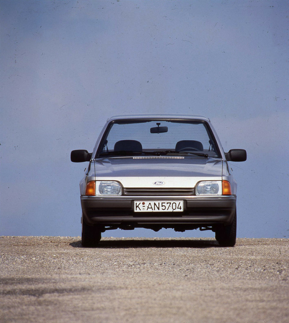 This archival image documents the 1985 Ford Orion Mark I 1.4 CL front view with scenic blue sky and is preserved in the Ford Heritage Vault as part of Ford Motor Company's historic photographic archive. Free for personal, non-commercial use. Ford ...