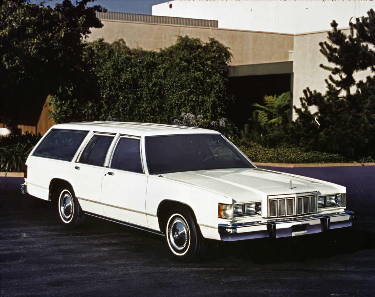 This archival image documents the 1981 Mercury Marquis Wagon in front of building and is preserved in the Ford Heritage Vault as part of Ford Motor Company's historic photographic archive. Free for personal, non-commercial use. Ford Heritage Vault...