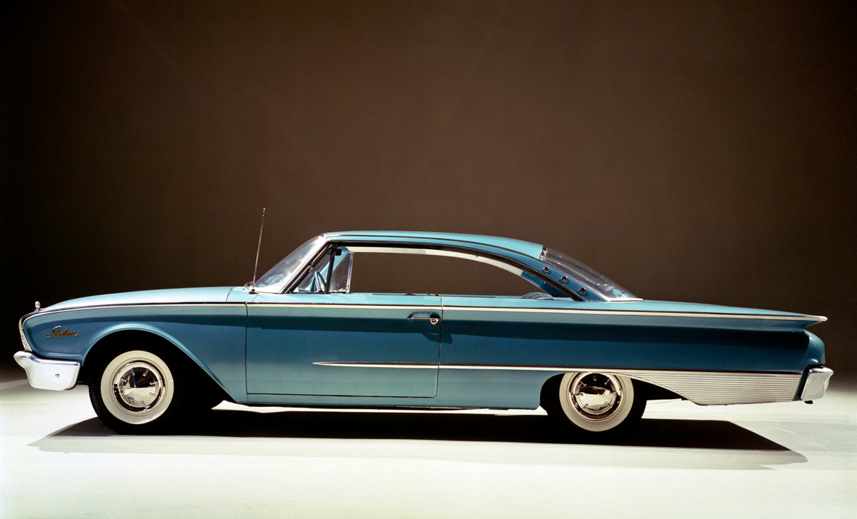 This archival image documents the 1960 Ford Starliner hardtop and is preserved in the Ford Heritage Vault as part of Ford Motor Company's historic photographic archive. Free for personal, non-commercial use. Ford Heritage Vault reference AR-2008-8...
