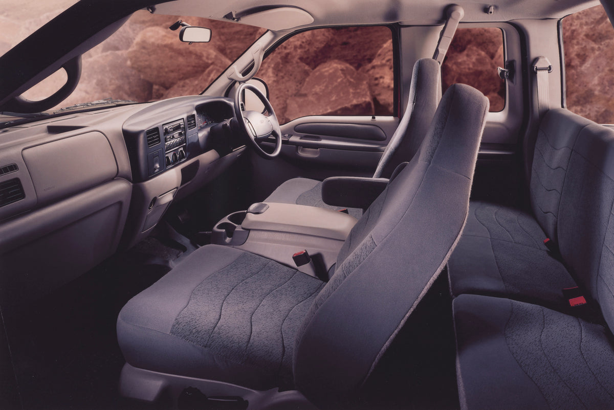 This archival image documents the 2006 Ford F-250 Pickup Truck Passenger Side Front Seat Interior View FAP-2011-3 and is preserved in the Ford Heritage Vault as part of Ford Motor Company's historic photographic archive. Free for personal, non-com...